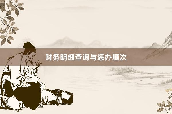 财务明细查询与惩办顺次